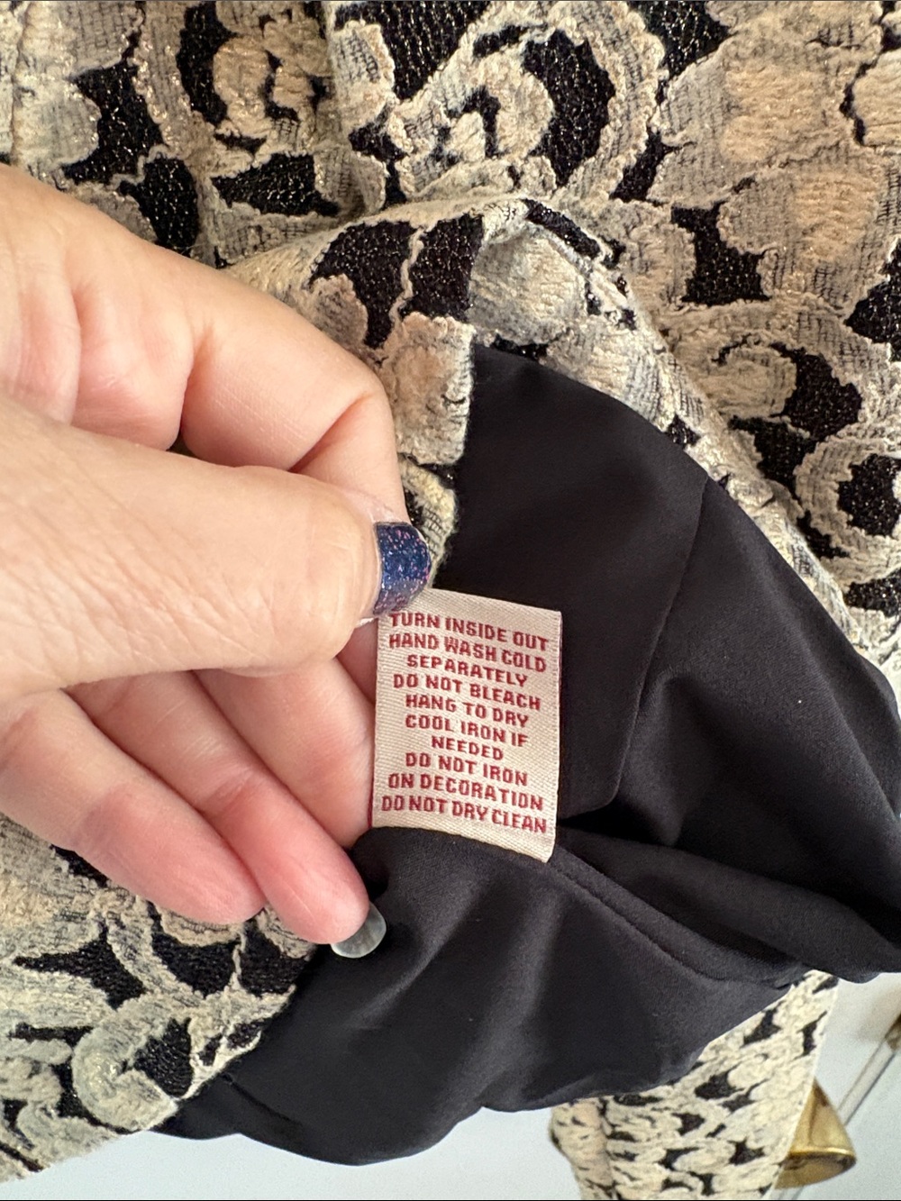 Reba black cream metallic gold brocade lined beaded jacket Size S - Picture 9 of 10